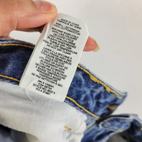 New Avec Les Filles  High Waist Distressed Straight Leg Split Hem Raw Hem Jeans - Picture 13 of 13